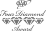 The image shows the AAA Four Diamond Award logo with text "Four Diamond Award" under a row of four diamonds.